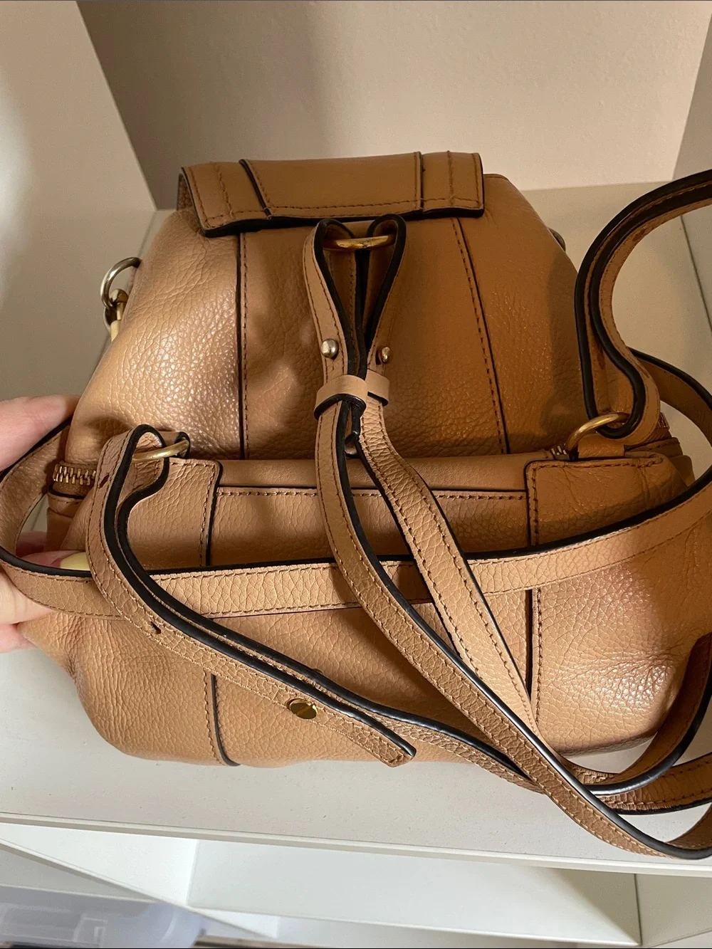 PERFECT for Fall!🎉See By Chloe Caramel Tan Leather Tassel Mini Backpack